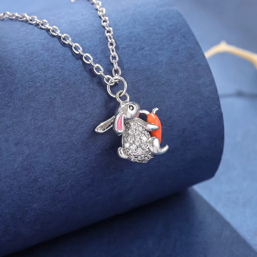 GaGa-Duck Halskette, 925 Silber, Kristall, Kaninchen und Radieschen - Bild 2
