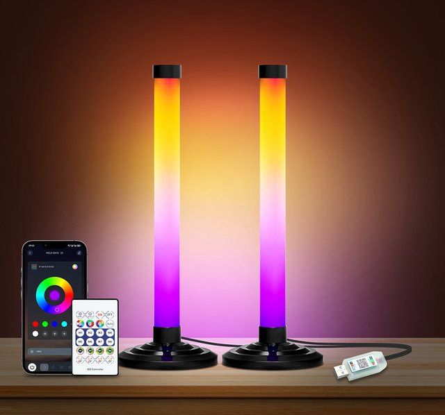 KISUFU RGBIC LED-Stehlampe mit 24-Licht-Kit, intelligente Eckbeleuchtung mit App-Fernbedienung, Musiksynchronisierung und Timer für Gaming und PC - Bild 1