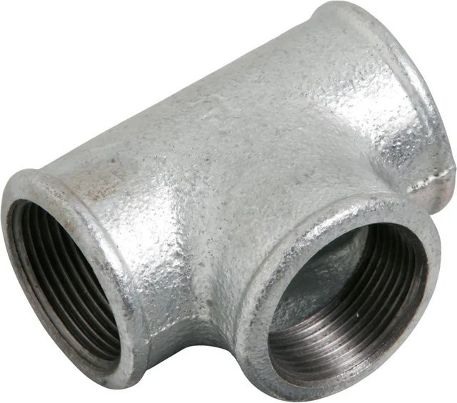 LUX-TOOLS T-Stück aus verzinktem Kunststoff mit IG 38,9 mm (Rp 1 1/4 Zoll), silber - Bild 1