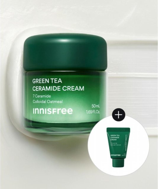 Innisfree Grüner Tee Ceramid Creme, 50 ml + 15 ml, Hyaluronsäure - Bild 1