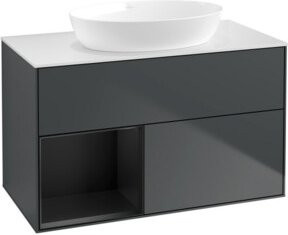 V&B Waschtischunterschrank Finion 100 in Blau lackiert, B/T/H: 100 x 50,1 x 50,1 cm - Bild 1