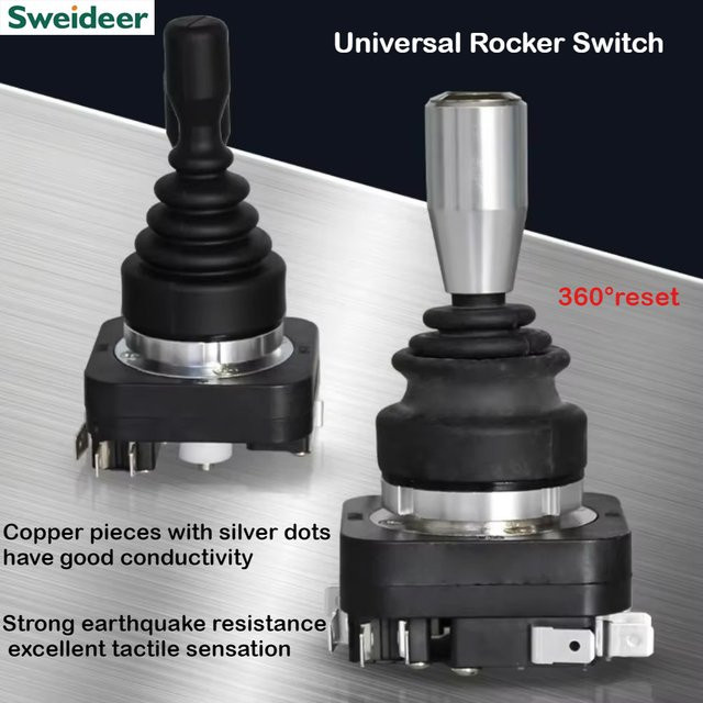 Sweideer 8-Wege-Joystick-Kreuzsteuerschalter als automatischer, selbstrückstellender Monolever-Kippschalter in Schwarz - Bild 1