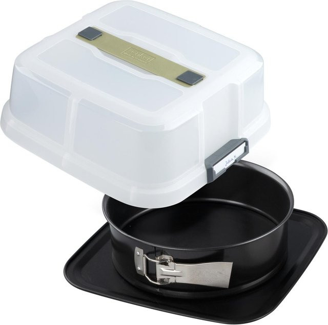Zenker Springform aus Stahl mit Transporthaube, Durchmesser: 24 cm, Schwarz/Transparent, Antihaftbeschichtung - Bild 1