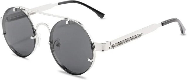 Yiran bag Sonnenbrille, rund, randlos, Metall, grau, Unisex - Bild 1