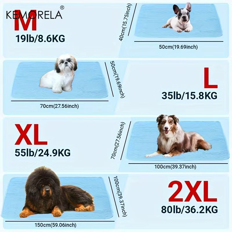 KEMORELA Kühlmatte für Hunde in Blau mit geometrischem Design aus Textilgewebe - Bild 3