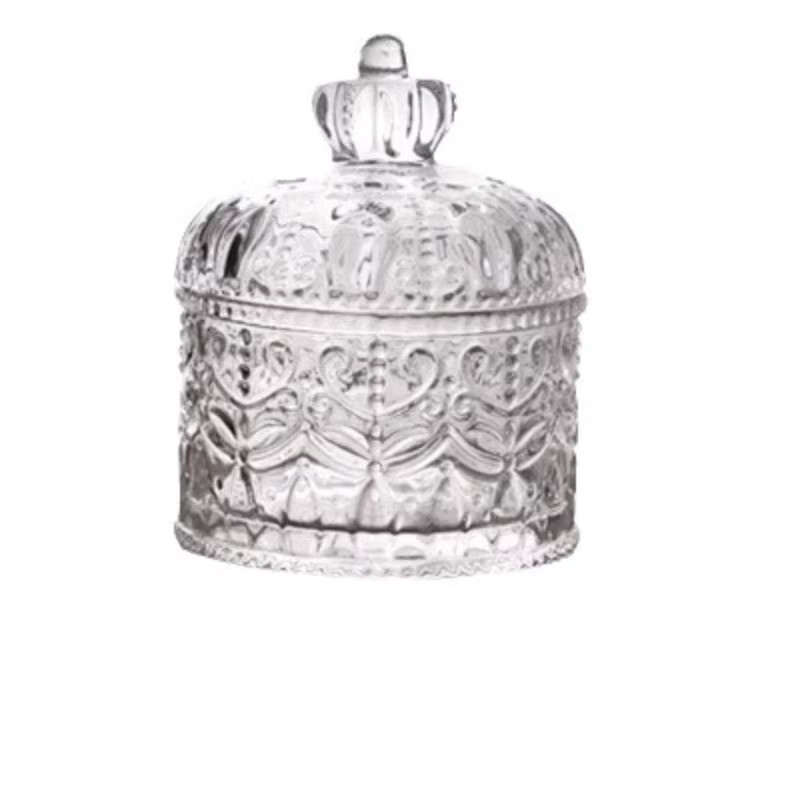 Transparentes Glas-Schmuckkästchen in Kronenform für Schmuck, Accessoires oder Snacks im Vintage-Stil - Bild 4