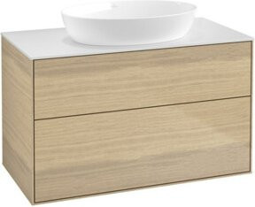 V&B Waschtischunterschrank Finion in Oak Veneer, Breite: 100 cm, Tiefe: 50,1 cm - Bild 1
