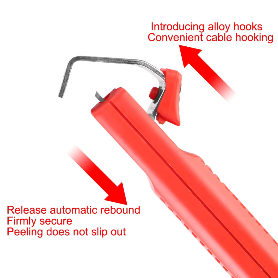 DIYWORK Kabelabisoliermesser mit Kunststoffgriff in Rot für 8–28 mm - Bild 2