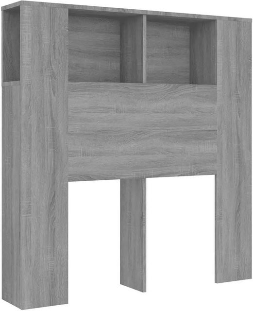 vidaXL Kopfteil mit integrierten Ablagen in Grau Sonoma, B/T/H: 100 x 18,5 x 102,5 cm - Bild 1