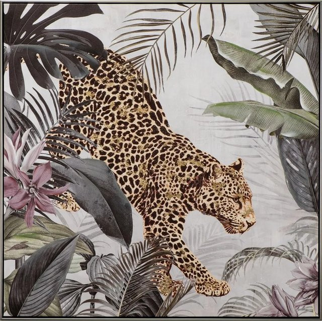 Art Universe Leinwandbild Leopard im Dschungel, modernes Motiv in Mehrfarbig, B/B/B: 102 x 102 x 102 cm - Bild 1