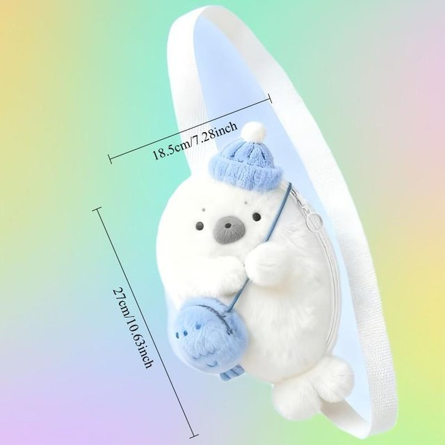 Linyi toy Plüschrobben-Rucksack, Plüschtier, Schultasche - Bild 1