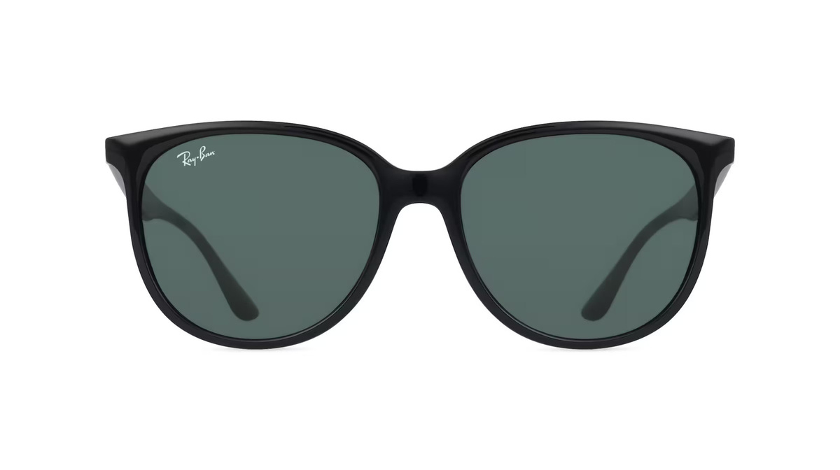 Ray-Ban RB4378 Sonnenbrille, Vollrand, quadratisch, Kunststoff, Damen, schwarz, grün - Bild 1
