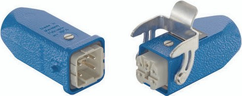 HARTING Steckverbinder-Set 10360040012 in Blau mit 4 + PE Polen - Bild 1