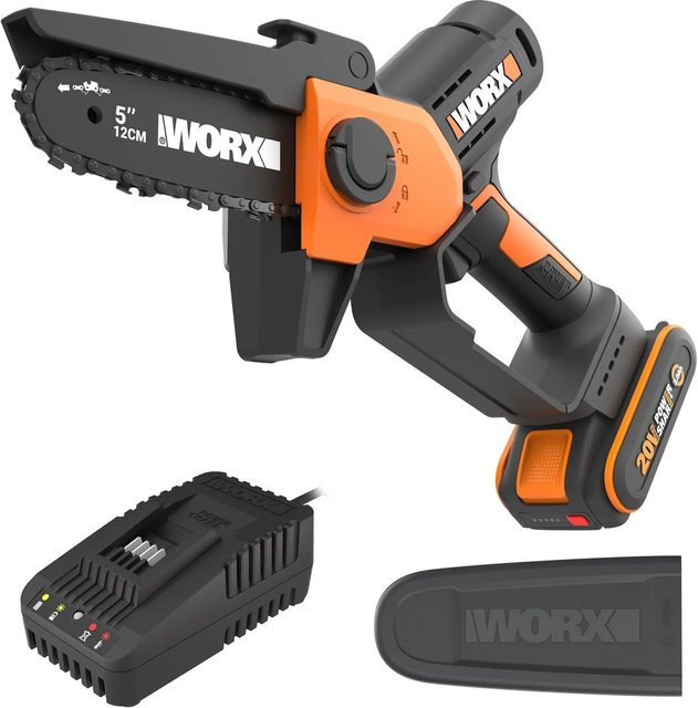 Worx Einhand-Astsäge WG326E 20 V Akku-Säge in Schwarz-Orange mit Worx Powershare - Bild 1