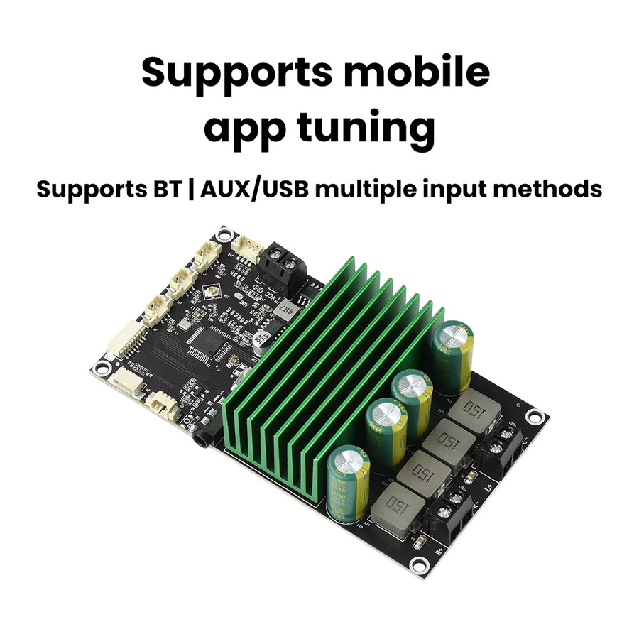 diymore Bluetooth Verstärkerplatine mit Bass-Boost und EQ-Anpassung, 2x150W Audio-Verstärkermodul mit App-Steuerung für dein DIY-Auto-Audio-Upgrade - Bild 2