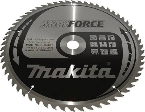 Makita MAKFORCE Kreissägeblatt für Metall, Farbe: Silber, Durchmesser: 355 mm, Bohrung: 30 mm, Zähnezahl: 60 - Bild 1