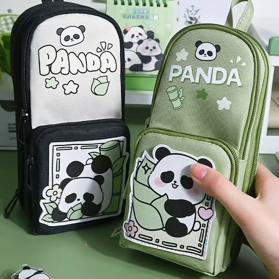 Panda 3D Stand-up Federmappe mit großer Kapazität als Schreibwaren-Organizer für Schule und Büro - Bild 1