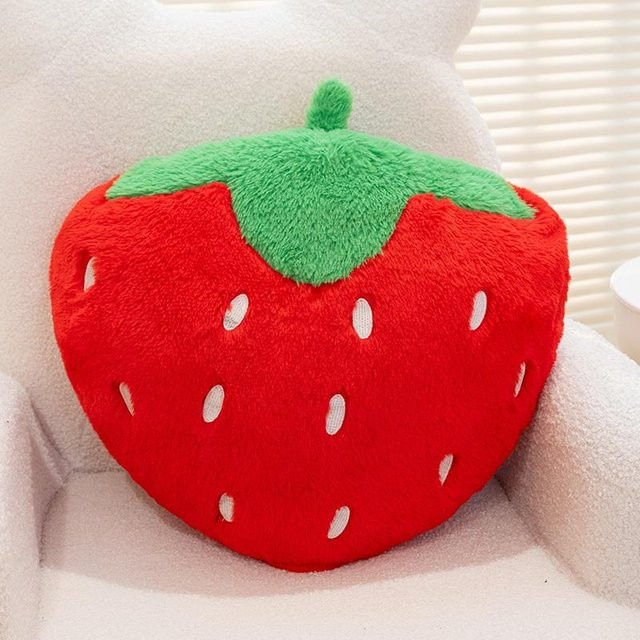 Sweety Erdbeer-Kissen von Binchi Fitness, weiches Plüsch-Kuschelkissen in Rot für dein Zuhause - Bild 1