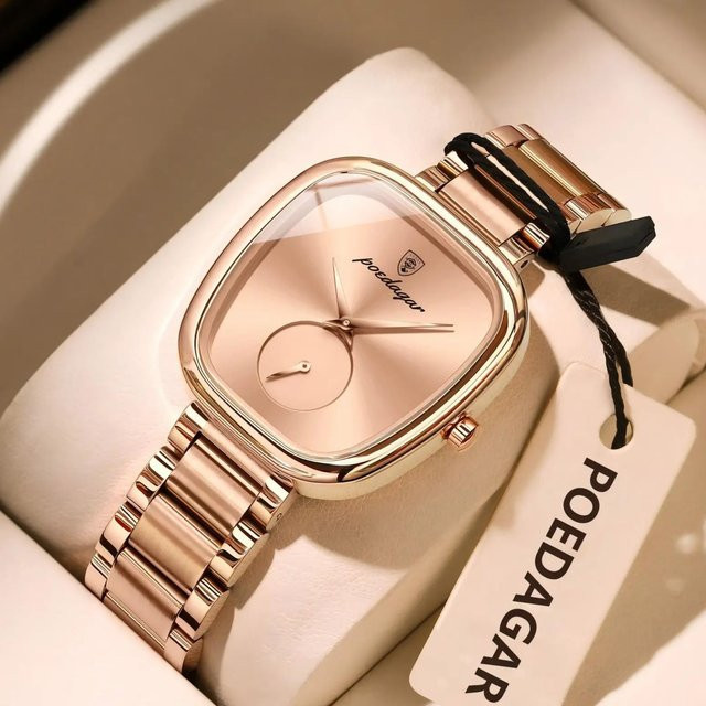 POEDAGAR Armbanduhr, Quarz, Edelstahl, Silber, Damen - Bild 1