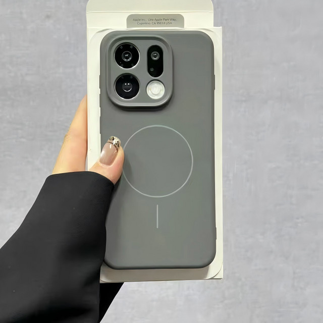 Magnetische Flüssigsilikon Schutzhülle für OPPO Find X9, X8 Ultra, X8S, Reno 15 und 14 Pro in Grau - Bild 1