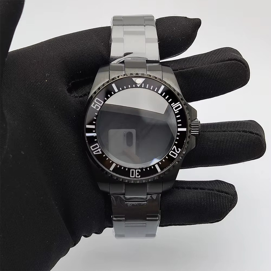 OUMASHI Armbanduhr, 44 mm, Edelstahl, Silber, Schwarz, Unisex - Bild 2
