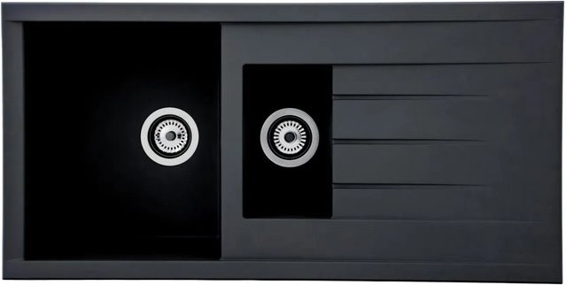 Respekta Einbauspüle Houston Mineralite Schwarz B/H/T: 100 x 21 x 50 cm - Bild 1