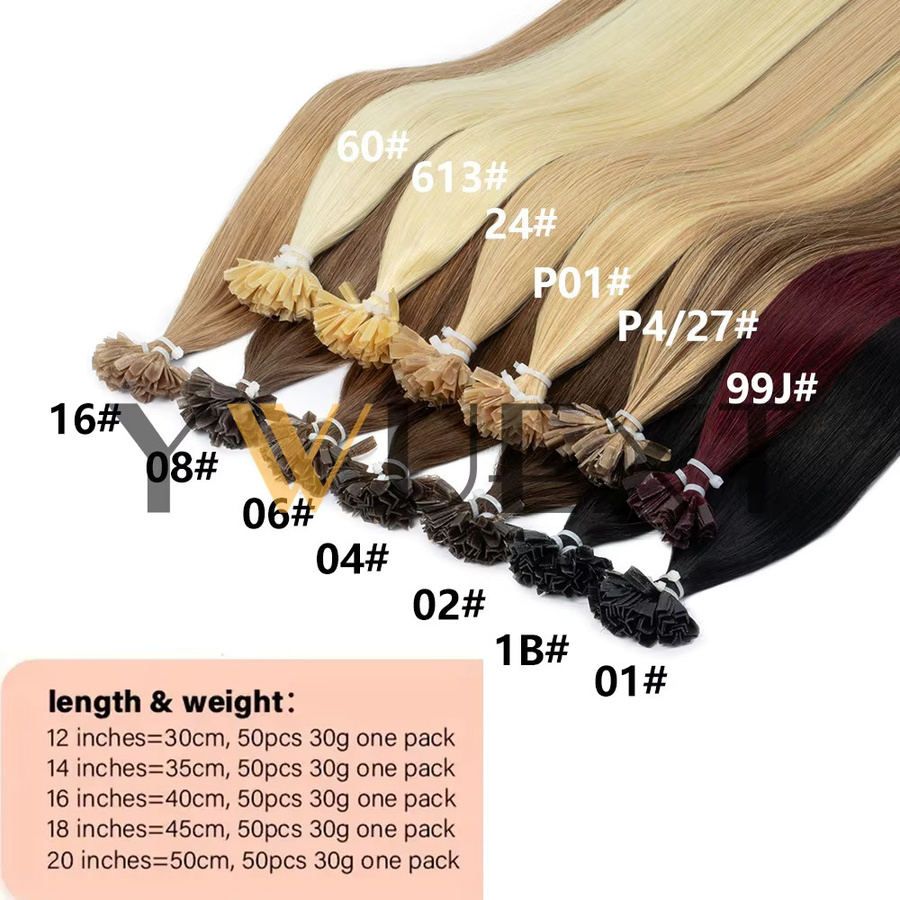YWUEXT Keratin V-Tip Haarverlängerung Echthaar, Blond, Glatt, 30g - Bild 4