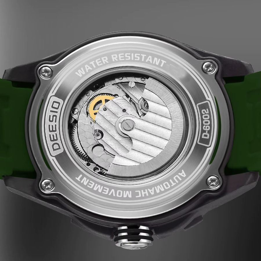 Deesio Armbanduhr Automatik, Karbonfaser, Edelstahl, Grün, Herren - Bild 2
