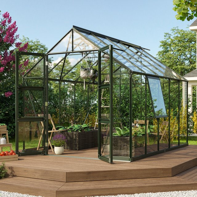 Vitavia Gewächshaus Olymp 8300 in Smaragd mit ESG-Glas und Fundamentrahmen, 8,3 m² - Bild 1