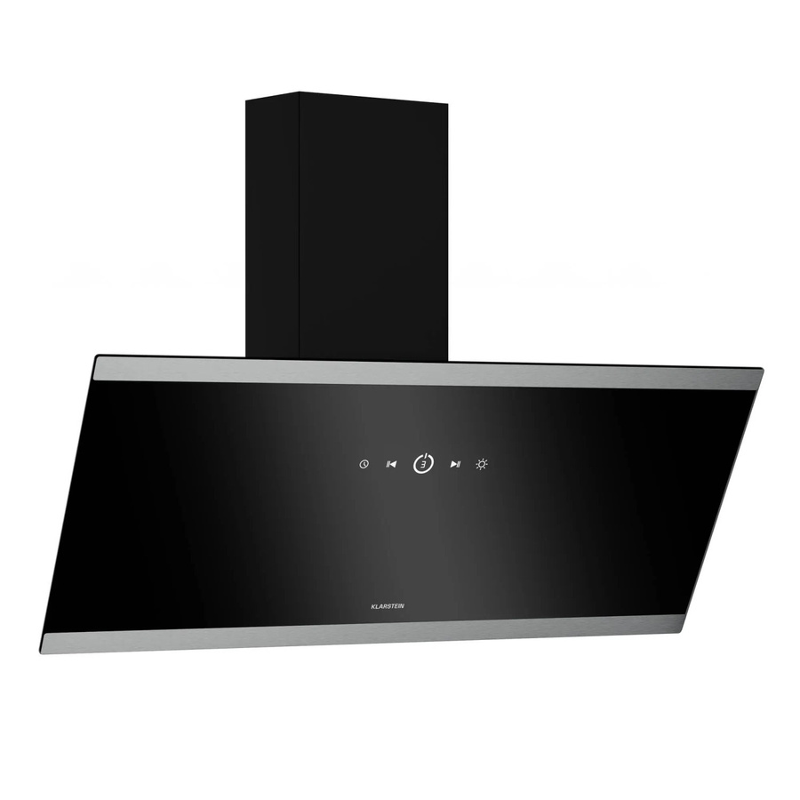 Klarstein FlashLine Dunstabzugshaube Schwarz mit 90 cm Breite, A++ Energieeffizienz, 524 m³/h Luftleistung, Touch-Bedienung, LED-Display, Abluft oder Umluft mit Aktivkohlefilter - Bild 2