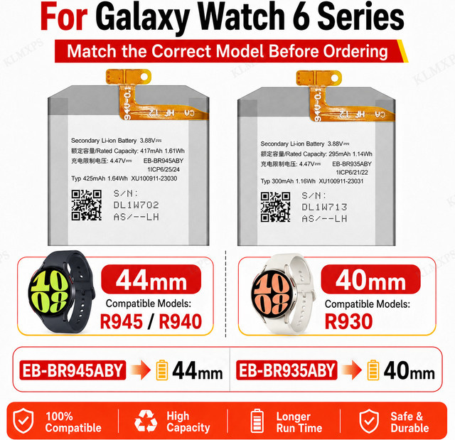 Samsung Akku für Galaxy Watch 6 40 mm SM-R930 und 44 mm SM-R935 inklusive Werkzeugset - Bild 1
