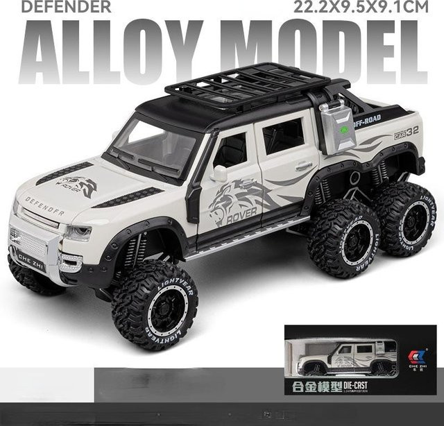 Linyi toy car Land Rover Defender 6X6 Modellauto, 1:24, Metall, ab 14 Jahren - Bild 1