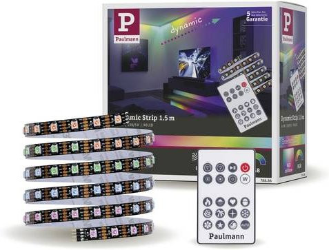 Paulmann EntertainLED RGB LED-Streifen Set mit Fernbedienung und Netzteil, 1,5 m, Multicolor und Weiß - Bild 1