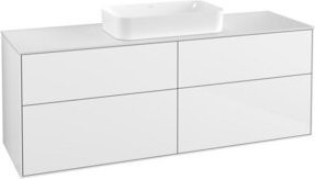 Villeroy & Boch Waschtischunterschrank Finion Wandbeleuchtung in Weiß lackiert B: 160 cm, T: 50,1 cm - Bild 1
