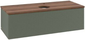 V&B Waschtischunterschrank Antao mit Frontstruktur in Weiß und Grau, B/T/H: 120 x 50 x 50 cm - Bild 1
