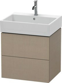 Duravit Waschtischunterschrank L-Cube in Leuchtend Weiß mit 2 Schubladen, wandhängend, B: 58,4 cm, T: 45,9 cm, H: 54,4 cm - Bild 1