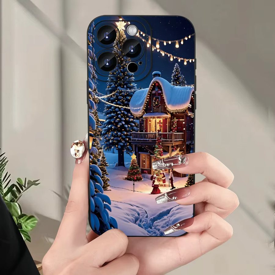 Handyhülle mit Weihnachtsnachtszene für Apple iPhone 17, 16, 15 Pro, Max, Plus in Schwarz und Multicolour - Bild 2