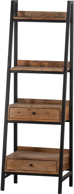 Gilde Regal Libri aus Mango-Holz und Metall in Braun, B/T: 50 x 38 cm - Bild 1