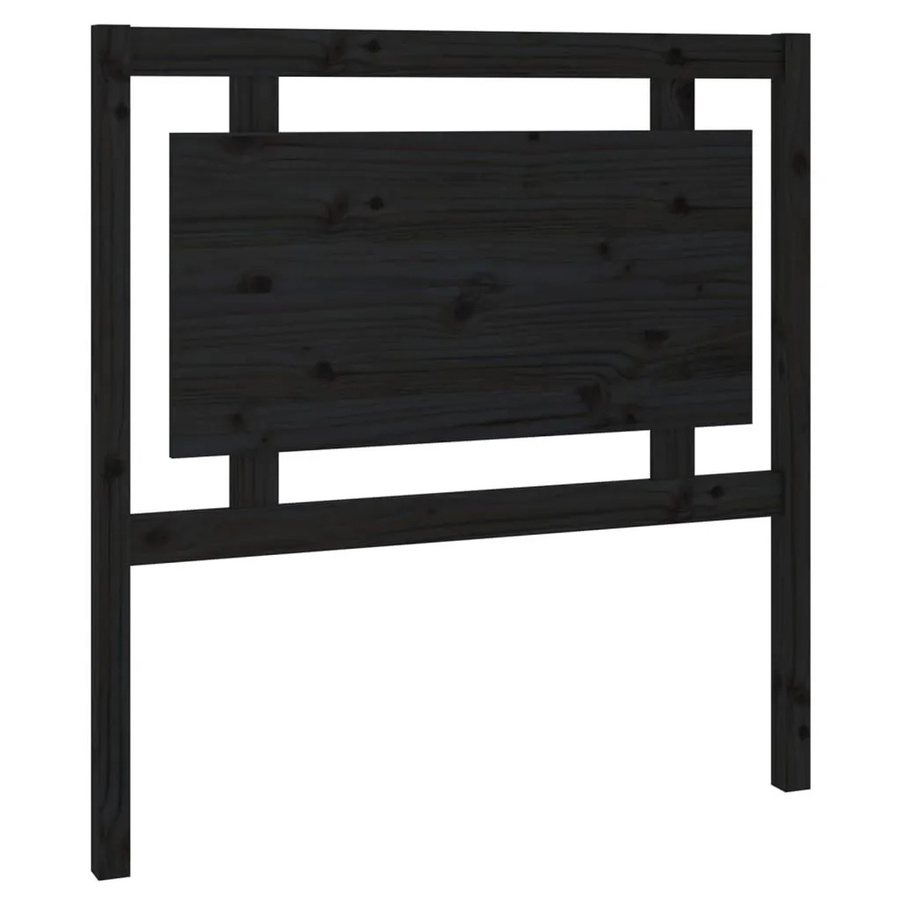 vidaXL Kopfteil aus Massivholz Kiefer in Schwarz, B/T/H: 95,5 x 4 x 100 cm - Bild 2