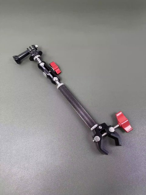 DJI Motorrad-Kamerahalterung aus Aluminium in Schwarz für 360 Sportkameras und GoPro mit Metall-Klemmhalterung und Verlängerung - Bild 1