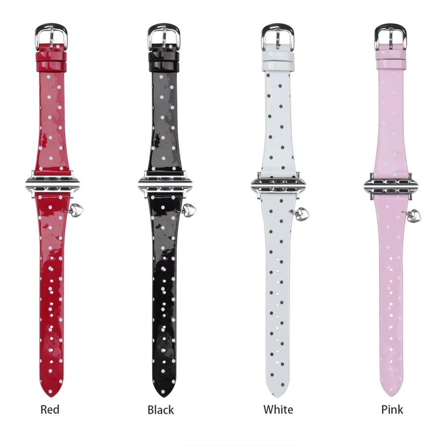 FancyWrist Uhrenarmband Leder, Punktmuster, Schwarz, Damen - Bild 3
