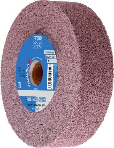 PFERD POLINOX Gewickeltes Vlies-Rad PNK Pink, Weich, Körnung Grob, Durchmesser: 150 mm, Bohrung: 25,4 mm - Bild 1