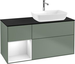 V&B Waschtischunterschrank Finion mit Wandbeleuchtung, Weiß lackiert, Breite: 120 cm, Tiefe: 50,1 cm, Höhe: 50,1 cm - Bild 1
