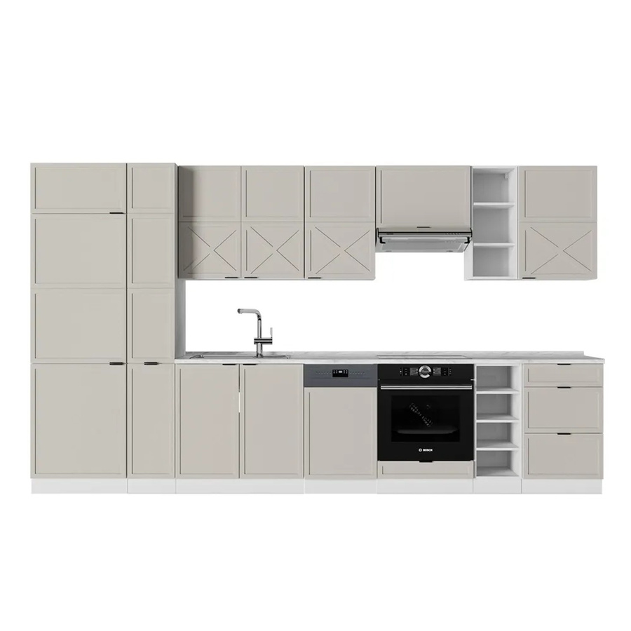 Vicco Fame-Line Küchenzeile in Grau, Beige und Weiß, Breite: 355 cm, ohne Arbeitsplatte und ohne Elektrogeräte - Bild 2
