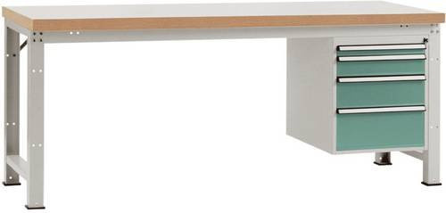 Manuflex Werkbank WP5627.0001 in Grau und Grün, B/T/H: 200 x 80 x 70 cm - Bild 1