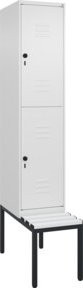 C+P Doppelstock-Spind Classic PLUS Sitzbank mit 1 Abteil und Sicherheits-Drehriegel, Farbe: Anthrazit/Grau, B/T/H: 212,0 x 40,0 x 81,5 cm - Bild 1