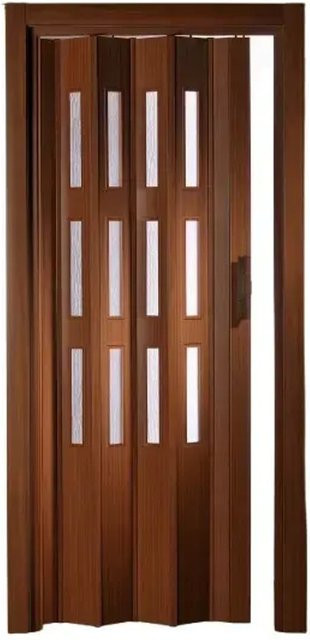 Forte Premium Kunststoff Falttür Luciana in Mahagoni mit 3 Fenstern, B: 88,5 cm, H: 202 cm - Bild 2