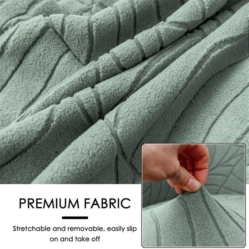 Ärmelloser Jacquard Sesselbezug aus Stretch-Polyester in Grau, abnehmbarer und rutschfester Möbelschutz für Sessel - Bild 2