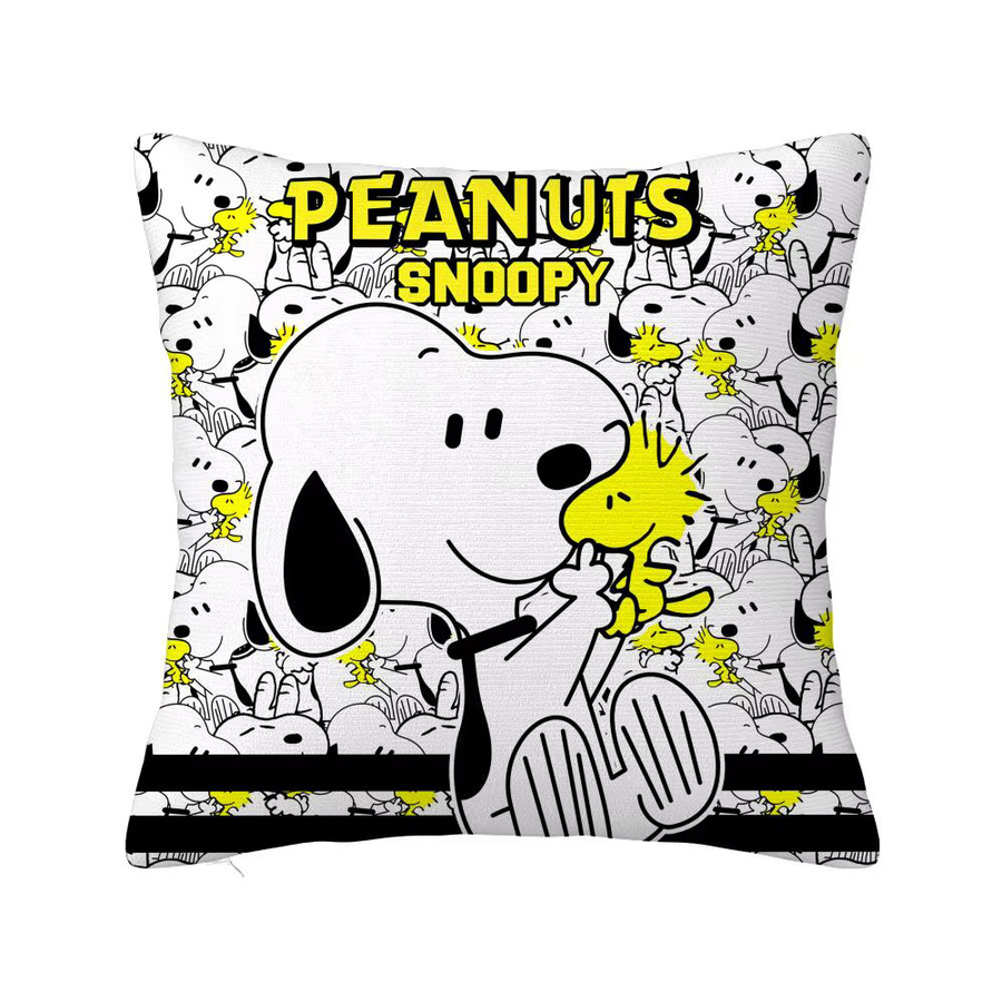 MINISO Snoopy Kissenbezug aus Bio-Leinen in Weiß, quadratisch, Breite: 30 cm, Höhe: 30 cm - Bild 5