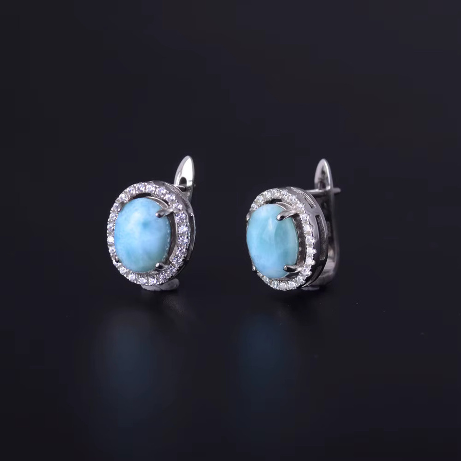 Csj classic Ohrring, 925 Silber, Larimar, Naturblau, Damen - Bild 2